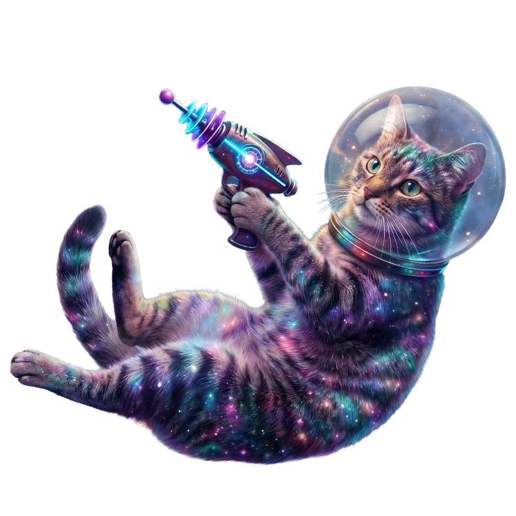 Cat with raygun